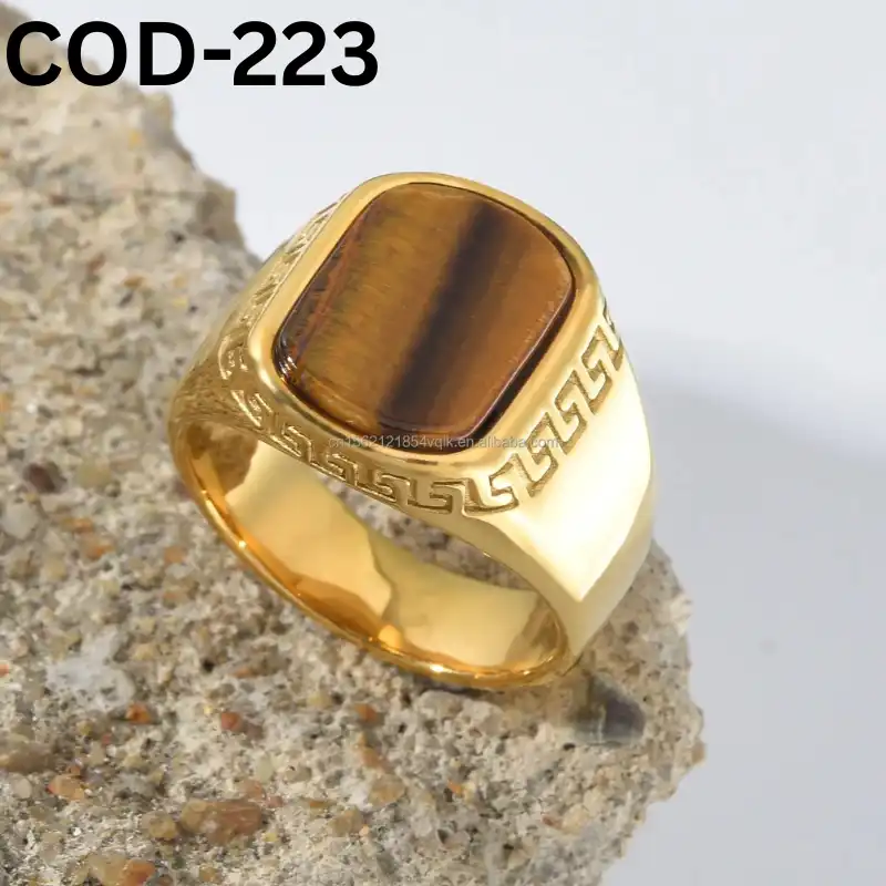 Italian Origin Handmade Tiger Stone Finger Ring For Men (223)