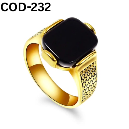 JP Italian Black Stone Finger Ring-COD-232